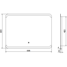 Mexen Nida fürdőszobai tükör megvilágítással 80 x 60 cm, LED 6000K, páramentes - 9806-080-060-611-00