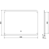 Mexen Nida oglindă iluminată de baie 80 x 60 cm, LED 6000K, anti aburire - 9806-080-060-611-00