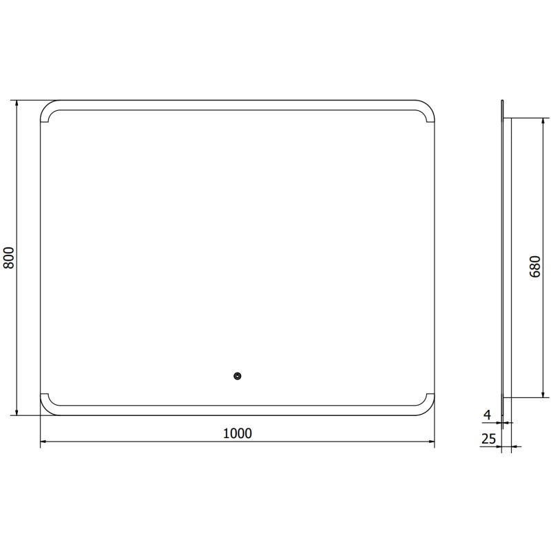 Mexen Nida világított fürdőszobai tükör 100 x 80 cm, LED 6000K, páramentesítő - 9806-100-080-611-00
