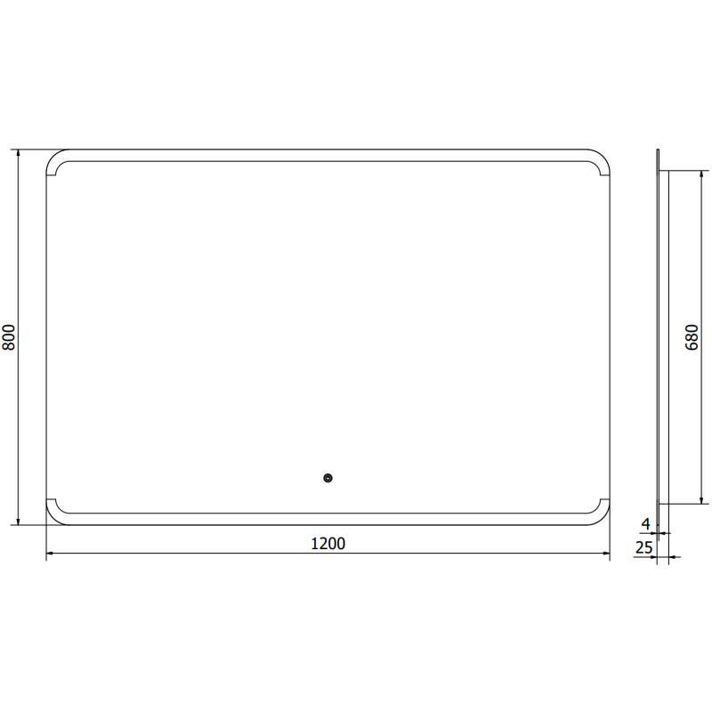 Mexen Nida fürdőszobai tükör megvilágítással 120 x 80 cm, LED 6000K, páramentes - 9806-120-080-611-00
