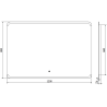 Mexen Nida fürdőszobai megvilágított tükör 120 x 80 cm, LED 6000K, páramentesítő - 9806-120-080-611-00