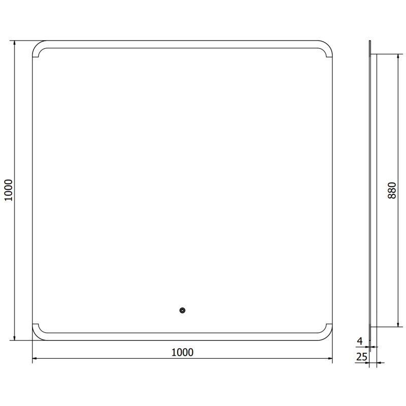 Mexen Nida oglindă de baie iluminată 100 x 100 cm, LED 6000K, anti-aburire - 9806-100-100-611-00