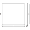 Mexen Nida 100 x 100 cm-es, világító fürdőszobai tükör, LED 6000K, páramentes - 9806-100-100-611-00