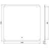 Mexen Nida fürdőszobai tükör megvilágított 100 x 100 cm, LED 6000K, páramentes - 9806-100-100-611-00