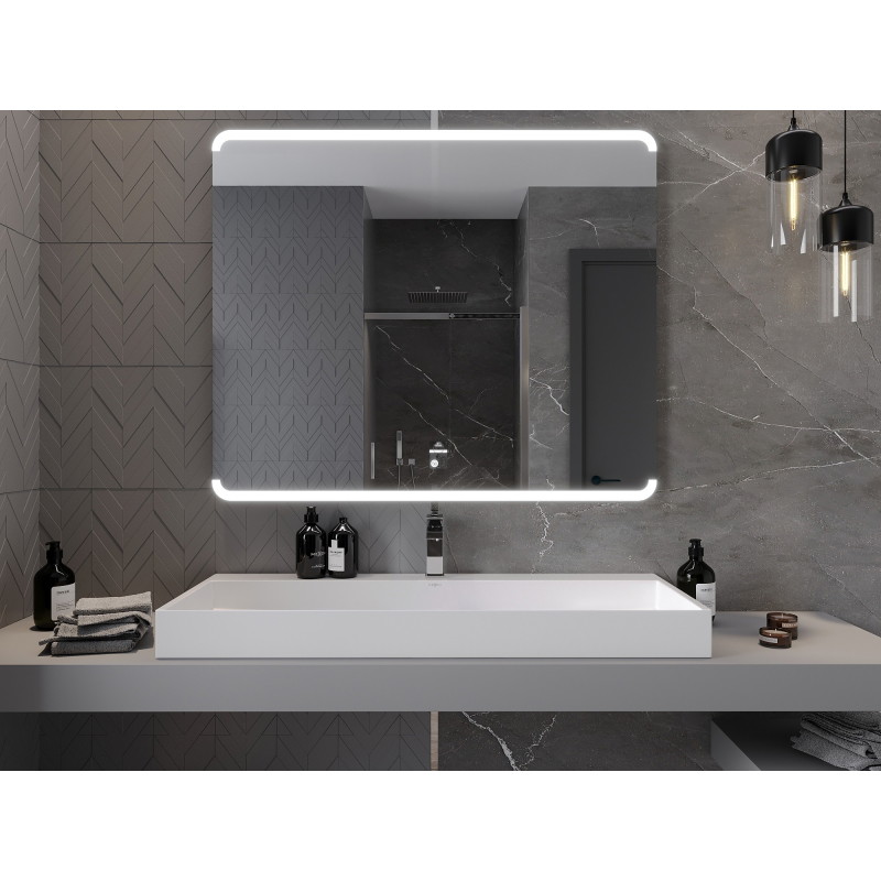 Mexen Nida 120 x 100 cm-es megvilágított fürdőszobai tükör, 6000K LED, páramentes - 9806-120-100-611-00