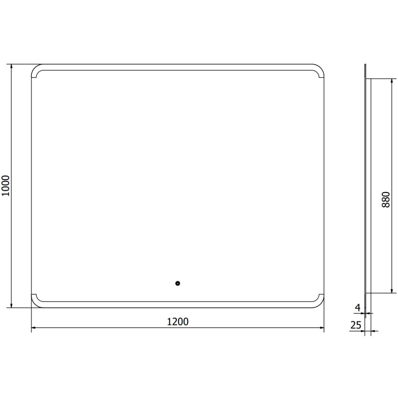 Mexen Nida 120 x 100 cm-es megvilágított fürdőszobai tükör, 6000K LED, páramentes - 9806-120-100-611-00