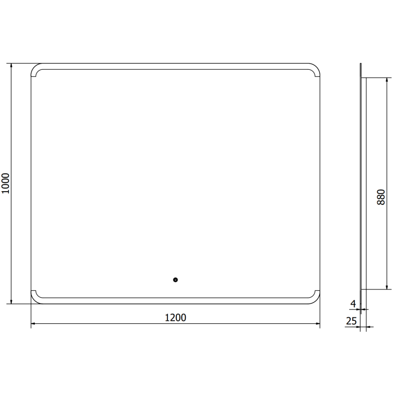 Mexen Nida fürdőszobai tükör, megvilágítható 120 x 100 cm, LED 6000K, páramentes - 9806-120-100-611-00