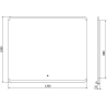 Mexen Nida megvilágított fürdőszobai tükör 120 x 100 cm, LED 6000K, anti-pára - 9806-120-100-611-00