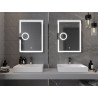 Mexen Onyx világított fürdőszobai tükör kozmetikai tükörrel 60 x 80 cm, LED 6000K, páramentesítő
