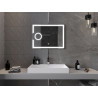 Mexen Onyx LED-es fürdőszobai tükör kozmetikai tükörrel, 80 x 60 cm, LED 6000K, páramentes - 9813-080-060-611-00