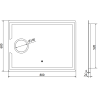 Mexen Onyx oglindă iluminată de baie cu oglindă cosmetică 80 x 60 cm, LED 6000K, anti aburire - 9813-080-060-611-00