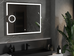 Mexen Onyx oglindă iluminată de baie cu oglindă cosmetică 100 x 80 cm, LED 6000K, anti aburire - 9813-100-080-611-00