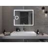 Mexen Onyx megvilágított fürdőszobai tükör kozmetikai tükörrel 100 x 80 cm, LED 6000K, páramentesítő