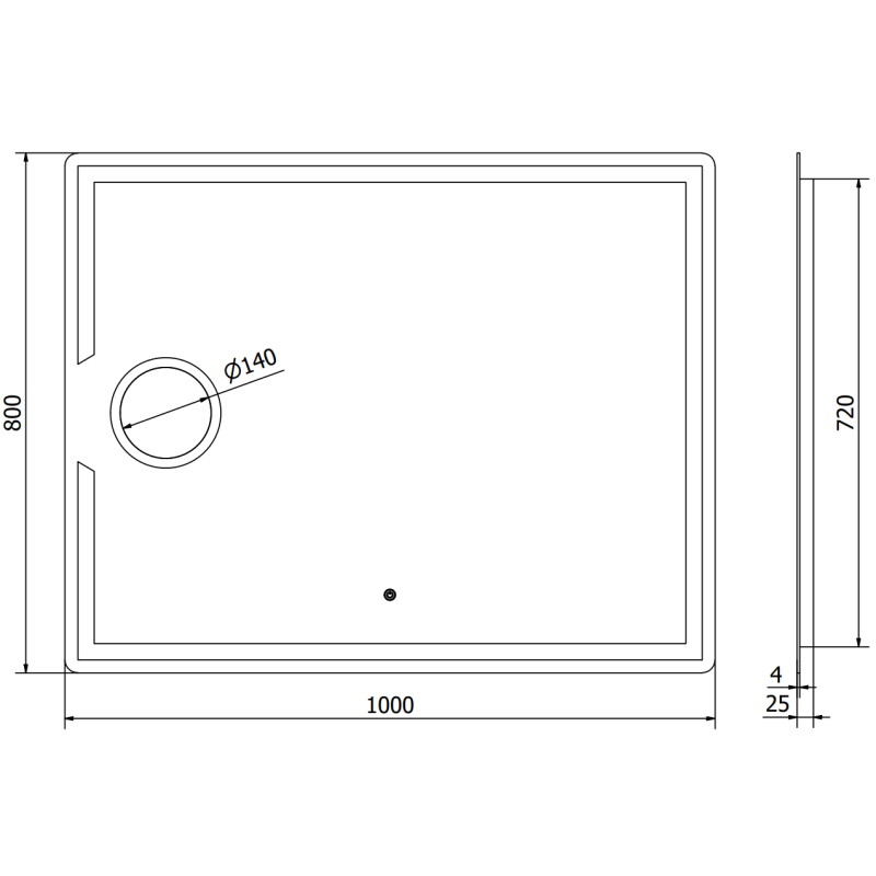 Mexen Onyx megvilágított fürdőszobai tükör kozmetikai tükörrel 100 x 80 cm, LED 6000K, páramentesítő
