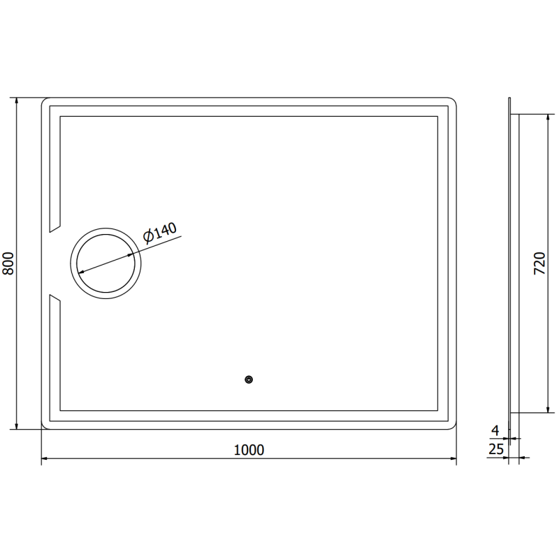 Mexen Onyx oglindă de baie iluminată cu oglindă cosmetică 100 x 80 cm, LED 6000K, antiaburire - 9813-100-080-611-00