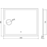 Mexen Onyx megvilágított fürdőszobai tükör kozmetikai tükörrel 100 x 80 cm, LED 6000K, páramentesítő