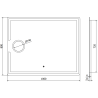 Mexen Onyx oglindă de baie iluminată cu oglindă cosmetică 100 x 80 cm, LED 6000K, antiaburire - 9813-100-080-611-00