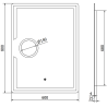 Mexen Onyx megvilágított fürdőszobai tükör kozmetikai tükörrel 60 x 80 cm, LED 6000K, anti-pára - 9813-060-080-611-00