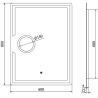 Mexen Onyx oglindă iluminată de baie cu oglindă cosmetică 60 x 80 cm, LED 6000K, anti aburire - 9813-060-080-611-00