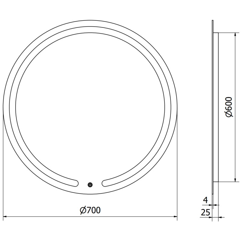 Mexen Rose oglindă de baie iluminată, rotundă 70 cm, LED 6000K, anti-ceață - 9810-070-070-611-00