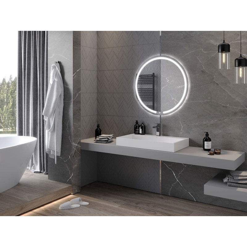 Mexen Rose oglindă de baie iluminată, rotundă 80 cm, LED 6000K, antiaburire - 9810-080-080-611-00