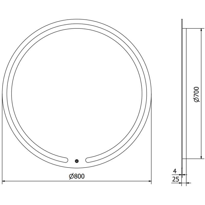 Mexen Rose oglindă de baie iluminată, rotundă 80 cm, LED 6000K, antiaburire - 9810-080-080-611-00