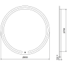 Mexen Rose oglindă de baie iluminată, rotundă 80 cm, LED 6000K, antiaburire - 9810-080-080-611-00