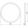 Mexen Rose oglindă iluminată de baie, rotunde 80 cm, LED 6000K, anti aburire - 9810-080-080-611-00
