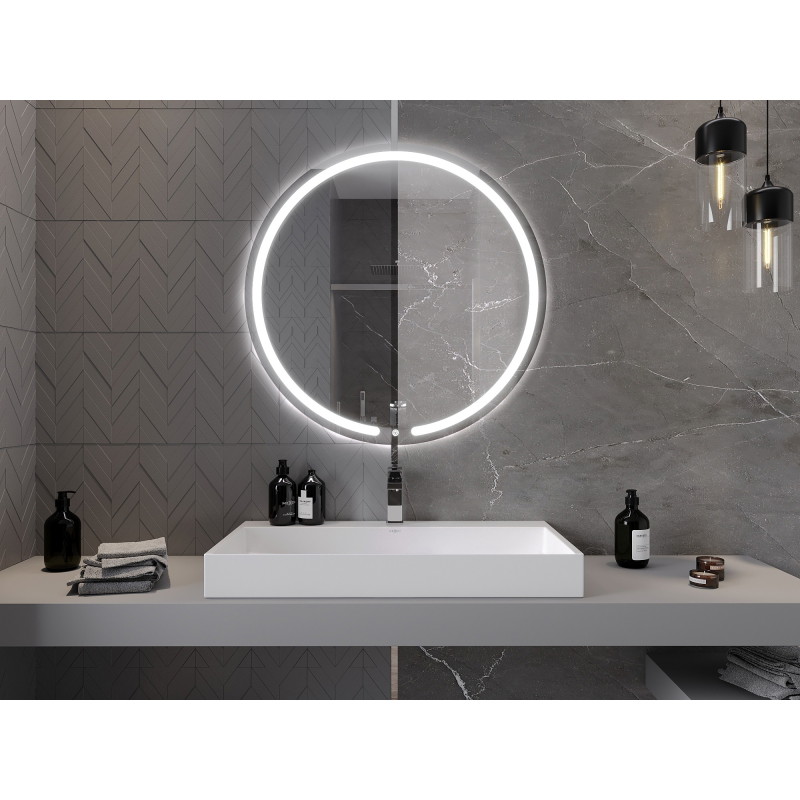 Mexen Rose kerek, 90 cm-es, LED 6000K, páramentesített fürdőszobai tükör - 9810-090-090-611-00