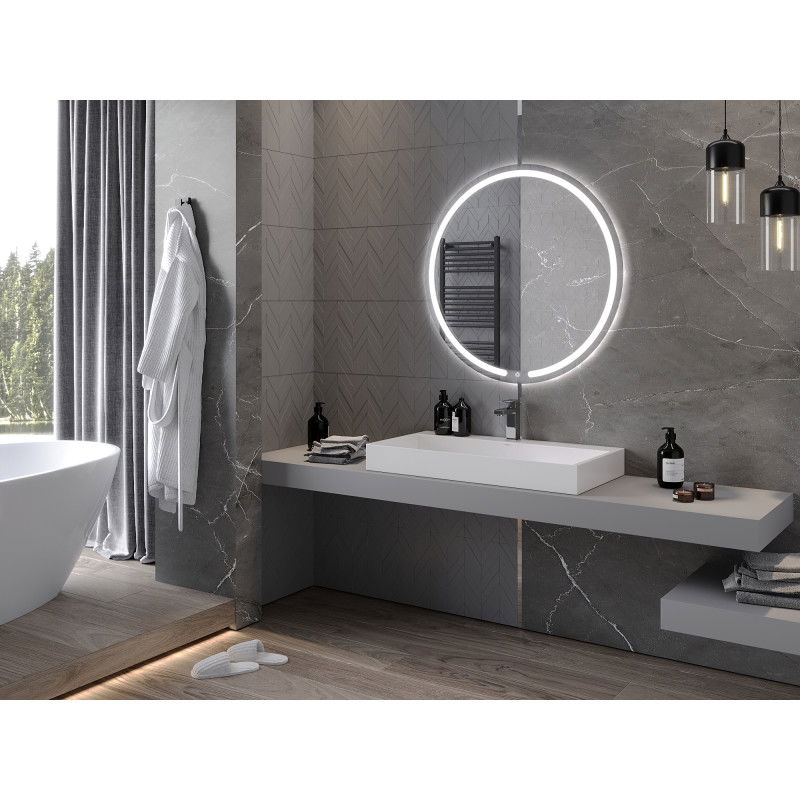 Mexen Rose fürdőszobai megvilágított tükör, kerek 90 cm, LED 6000K, páramentes - 9810-090-090-611-00