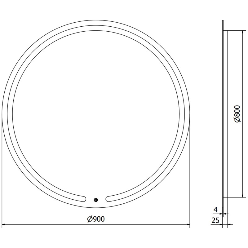 Mexen Rose kerek, 90 cm-es, LED 6000K, páramentesített fürdőszobai tükör - 9810-090-090-611-00