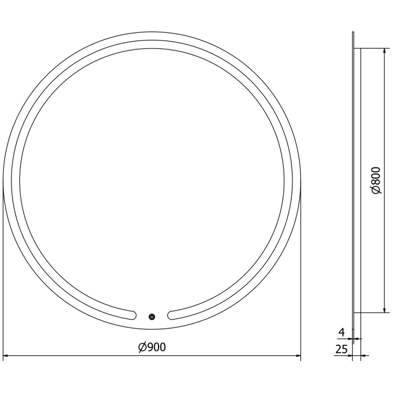Mexen Rose oglindă de baie iluminată, rotundă 90 cm, LED 6000K, anti-aburire - 9810-090-090-611-00