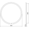 Lustru de baie Mexen Rose iluminat, rotund, 90 cm, LED 6000K, anti-ceață - 9810-090-090-611-00