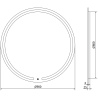 Mexen Rose megvilágított fürdőszobai tükör, kerek 90 cm, LED 6000K, anti-pára - 9810-090-090-611-00