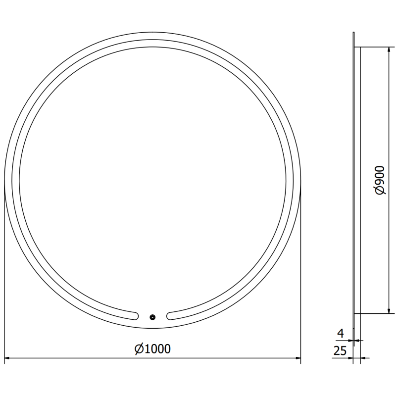 Mexen Rose LED-es kerek fürdőszobai tükör, megvilágított, 100 cm, 6000K, páramentes - 9810-100-100-611-00