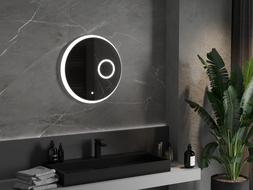 Mexen Ella oglindă iluminată de baie cu oglindă cosmetică, rotunde 60 cm, LED 6000K, anti aburire - 9811-060-060-611-00