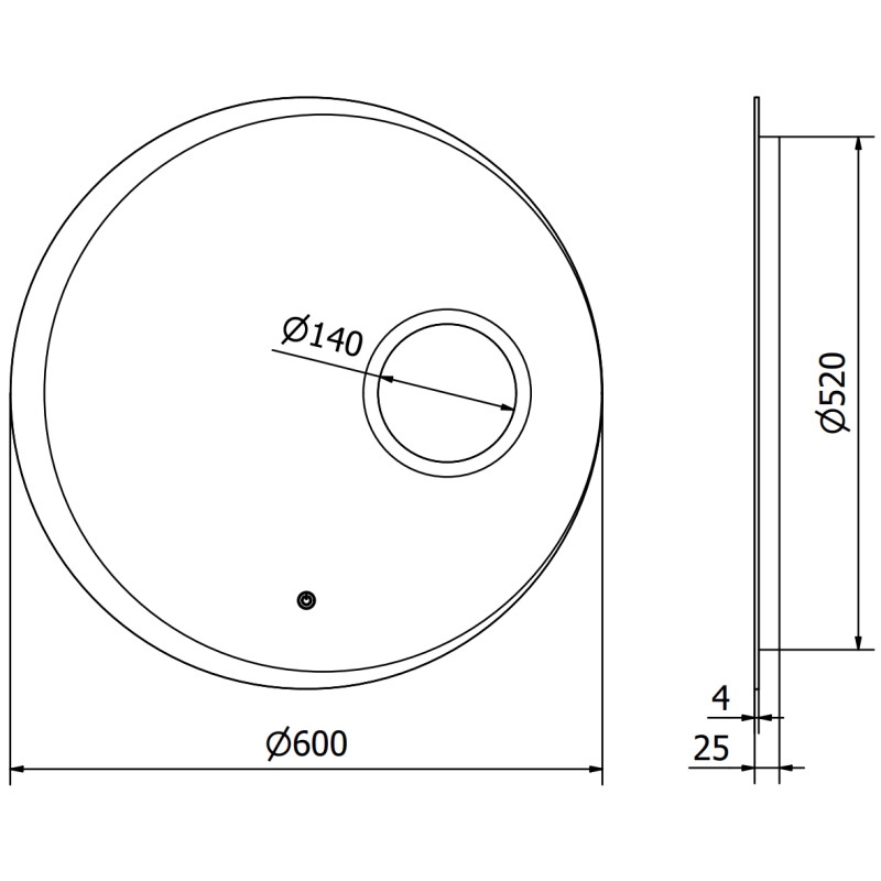 Mexen Ella oglindă baie iluminată cu oglinjoară cosmetică, rotundă 60 cm, LED 6000K, anti-aburire - 9811-060-060-611-00