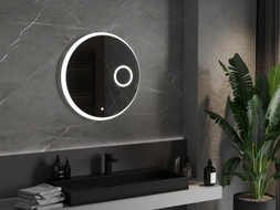 Mexen Ella oglindă iluminată de baie cu oglindă cosmetică, rotunde 70 cm, LED 6000K, anti aburire - 9811-070-070-611-00