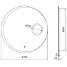 Mexen Ella kör alakú, LED-es, 70 cm-es fürdőszobai tükör sminktükörrel, 6000K, páramentes - 9811-070-070-611-00