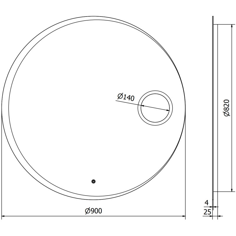 Mexen Ella oglindă de baie iluminată cu oglindă cosmetică, rotundă, 90 cm, LED 6000K, antiaburire - 9811-090-090-611-00