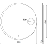 Mexen Ella oglindă iluminată de baie cu oglindă cosmetică, rotunde 90 cm, LED 6000K, anti aburire - 9811-090-090-611-00