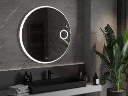 Mexen Ella oglindă de baie iluminată cu oglindă cosmetică, rotundă 100 cm, LED 6000K, anti-ceață - 9811-100-100-611-00