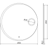Mexen Ella oglindă de baie iluminată cu oglindă cosmetică, rotundă 100 cm, LED 6000K, anti-abur - 9811-100-100-611-00