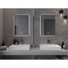 Mexen Erma 50 x 70 cm-es, LED 6000K világítású, páramentes fürdőszobai tükör, fekete keret - 9814-050-070-611-70