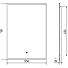 Mexen Erma megvilágított fürdőszobai tükör 50 x 70 cm, LED 6000K, anti-pára, fekete szegély - 9814-050-070-611-70