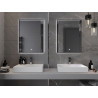 Mexen Erma világító fürdőszobai tükör 60 x 80 cm, LED 6000K, páramentes, fekete keret - 9814-060-080-611-70
