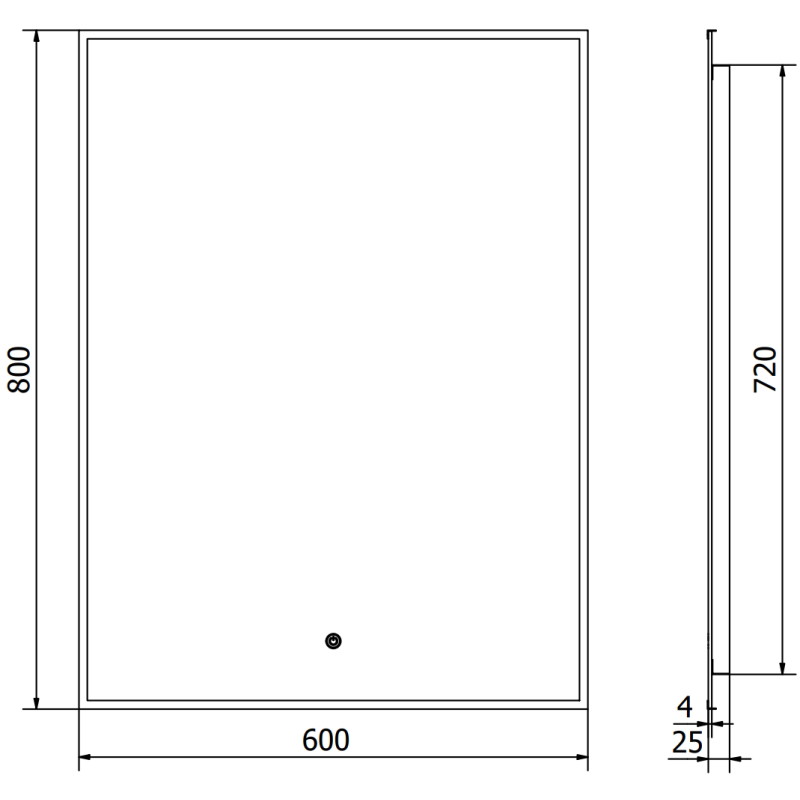 Mexen Erma oglindă baie iluminată 60 x 80 cm, LED 6000K, anti-abur, ramă neagră - 9814-060-080-611-70