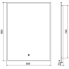Mexen Erma oglindă baie iluminată 60 x 80 cm, LED 6000K, anti-abur, ramă neagră - 9814-060-080-611-70