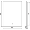 Mexen Erma oglindă iluminată de baie 60 x 80 cm, LED 6000K, anti aburire, ramă neagră - 9814-060-080-611-70