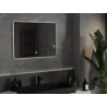 Mexen Erma 80 x 60 cm-es, LED-es 6000K, páramentes, fekete keretes fürdőszobai tükör - 9814-080-060-611-70